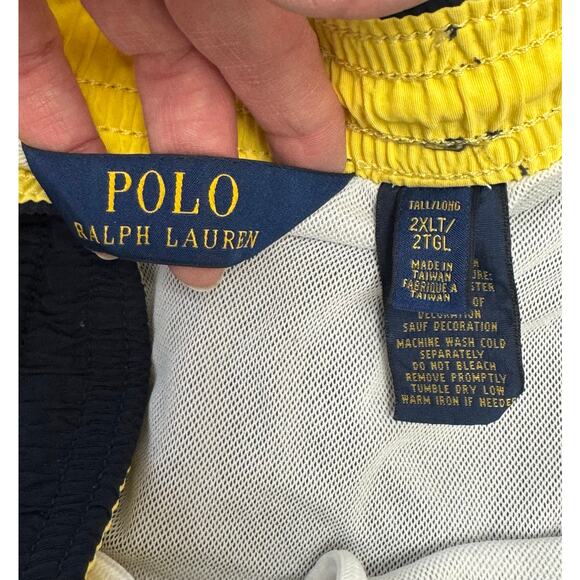 Polo Ralph Lauren Men's Swimsuit Trunks Navy Yellow Pony Size 2XLT - Picture 8 of 8